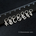 Pendentifs alphabet en plaqué or argent 925